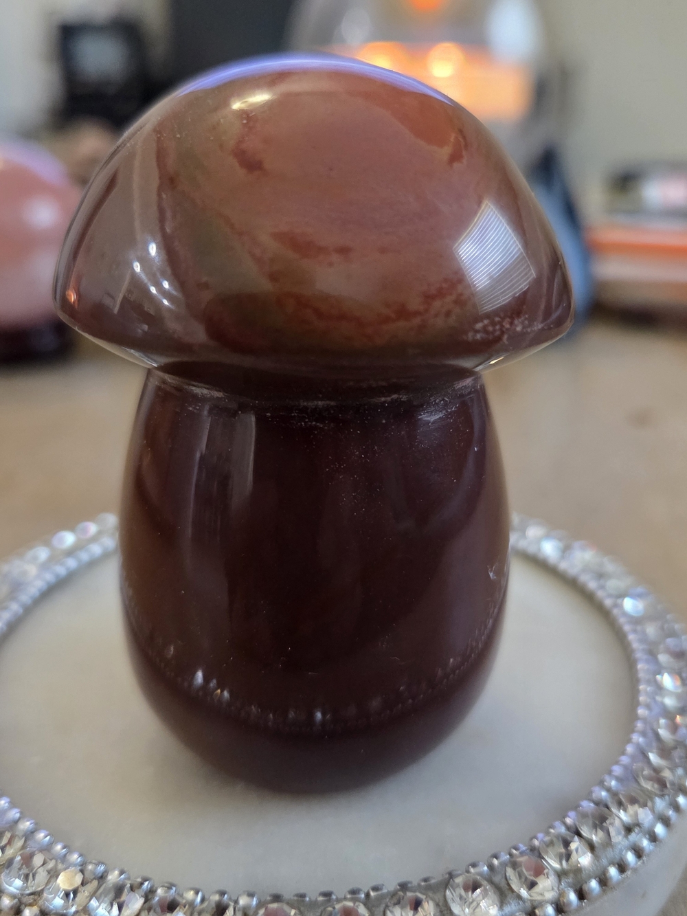 Natural Polychrome Ocean Jasper Crystal Carved Mushroom Tower #2